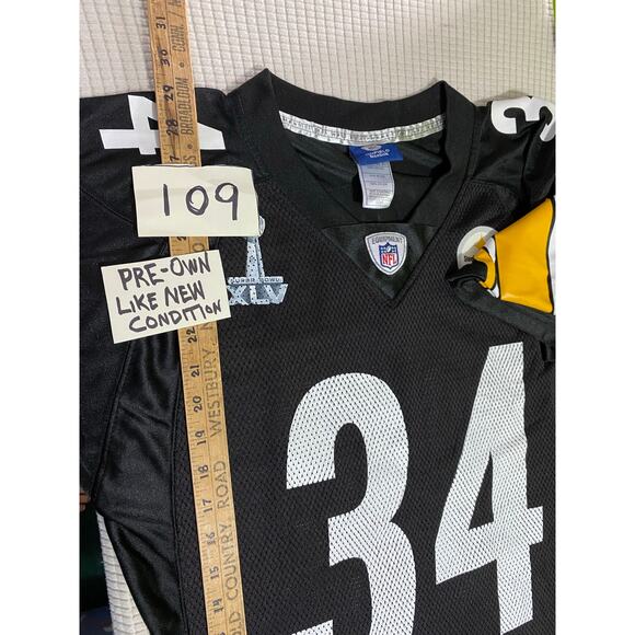 REEBOK MEN'S Size Small PITTSBURGH STEELERS Mendenhall JERSEY SUPER BOWL XLV - Picture 4 of 12
